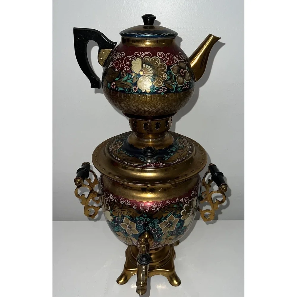 (17)Vtg 1990's Russian Electric Kettle/Tea Pot - Russian Samovar With Cord